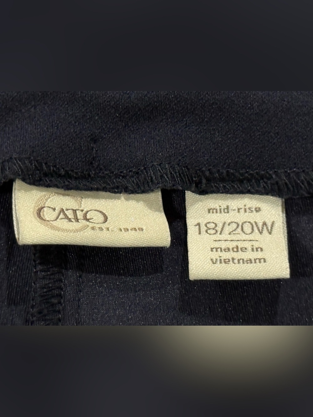 Cato Navy Wide Leg Women's Pants with Button Waist - Picture 4 of 5
